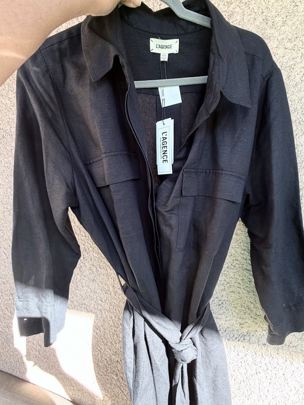 L'AGENCE Cameron Linen Maxi Shirt Dress XL - Picture 4 of 9